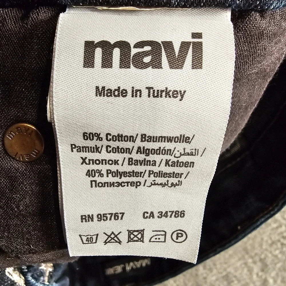 Mavi Matt Relaxed Straight Leg Jeans Mens 40x32 Dark Wash Denim